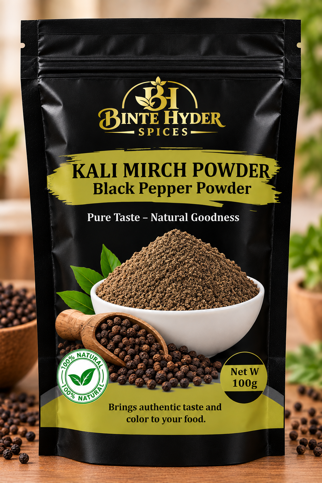 BINT E HYDER SPICE'S Kali Mirch Powder (Black Paper)– 100g